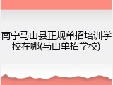 南宁马山县正规单招培训学校在哪(马山单招学校)