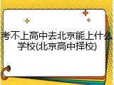 考不上高中去北京能上什么学校(北京高中择校)