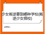 少女叛逆要到哪种学校(叛逆少女择校)