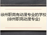 徐州职高有动漫专业的学校(徐州职高动漫专业)