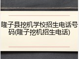 隆子县挖机学校招生电话号码(隆子挖机招生电话)