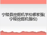 宁陵县挖掘机学校哪家强(宁陵挖掘机强校)