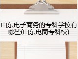 山东电子商务的专科学校有哪些(山东电商专科校)