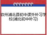 钦州浦北县初中课外补习学校(浦北初中补习)