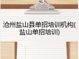 沧州盐山县单招培训机构(盐山单招培训)