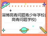 淄博高青问题青少年学校(高青问题学校)