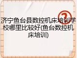 济宁鱼台县数控机床培训学校哪里比较好(鱼台数控机床培训)