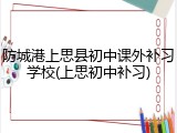 防城港上思县初中课外补习学校(上思初中补习)