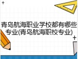 青岛航海职业学校都有哪些专业(青岛航海职校专业)