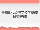 贵州现代经济学校学费(贵经校学费)