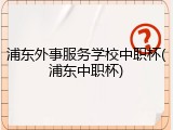 浦东外事服务学校中职杯(浦东中职杯)