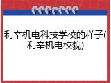 利辛机电科技学校的样子(利辛机电校貌)