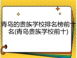 青岛的贵族学校排名榜前十名(青岛贵族学校前十)