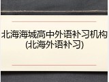北海海城高中外语补习机构(北海外语补习)