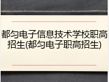 都匀电子信息技术学校职高招生(都匀电子职高招生)