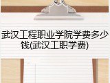 武汉工程职业学院学费多少钱(武汉工职学费)