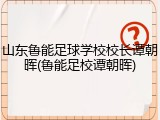 山东鲁能足球学校校长谭朝晖(鲁能足校谭朝晖)
