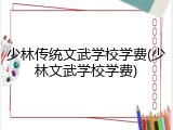 少林传统文武学校学费(少林文武学校学费)
