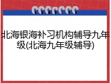 北海银海补习机构辅导九年级(北海九年级辅导)