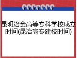 昆明冶金高等专科学校成立时间(昆冶高专建校时间)
