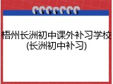 梧州长洲初中课外补习学校(长洲初中补习)