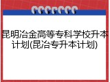 昆明冶金高等专科学校升本计划(昆冶专升本计划)