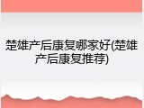 楚雄产后康复哪家好(楚雄产后康复推荐)