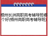 梧州长洲高职高考辅导班哪个好(梧州高职高考辅导班)