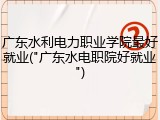 广东水利电力职业学院最好就业("广东水电职院好就业")