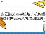 连云港艺考学校培训机构哪家好(连云港艺考培训优选)