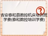 吉安泰和县数控机床培训班学费(泰和数控培训学费)