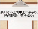 襄阳考不上高中上什么学校好(襄阳高中落榜择校)