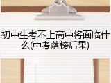 初中生考不上高中将面临什么(中考落榜后果)
