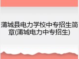 蒲城县电力学校中专招生简章(蒲城电力中专招生)
