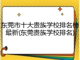 东莞市十大贵族学校排名榜最新(东莞贵族学校排名)