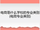 电商是什么学校的专业类别(电商专业类别)