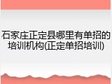 石家庄正定县哪里有单招的培训机构(正定单招培训)