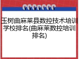 玉树曲麻莱县数控技术培训学校排名(曲麻莱数控培训排名)