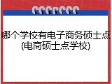 哪个学校有电子商务硕士点(电商硕士点学校)