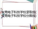 东莞电子科技学校录取线(东莞电子科技学校分数线)
