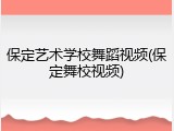 保定艺术学校舞蹈视频(保定舞校视频)