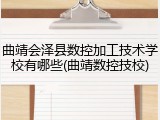 曲靖会泽县数控加工技术学校有哪些(曲靖数控技校)