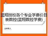 蓝翔技校各个专业学费价目表数控(蓝翔数控学费)