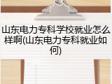 山东电力专科学校就业怎么样啊(山东电力专科就业如何)