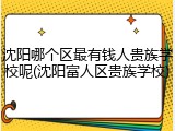 沈阳哪个区最有钱人贵族学校呢(沈阳富人区贵族学校)