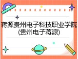 蒋源贵州电子科技职业学院(贵州电子蒋源)
