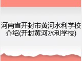 河南省开封市黄河水利学校介绍(开封黄河水利学校)