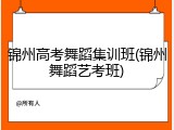 锦州高考舞蹈集训班(锦州舞蹈艺考班)
