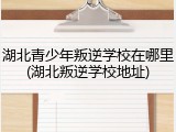 湖北青少年叛逆学校在哪里(湖北叛逆学校地址)