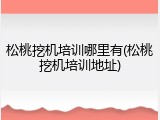 松桃挖机培训哪里有(松桃挖机培训地址)